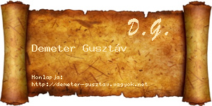 Demeter Gusztáv névjegykártya
